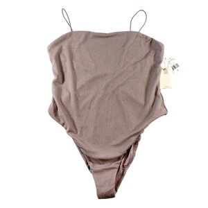 Good American | Lilac Metallic 90s Suit One Piece Swimsuit | Sparkly Glitter| 6